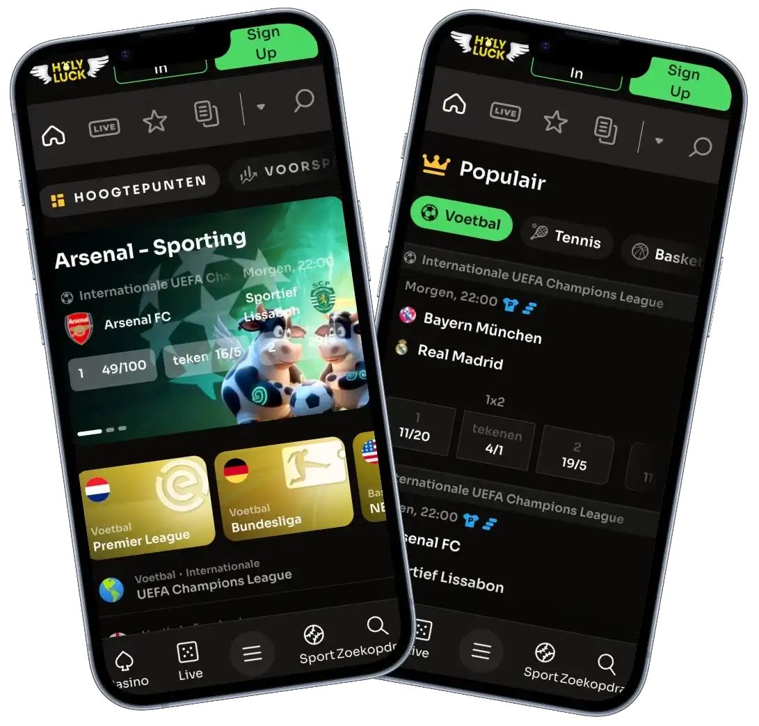 HolyLuck Casino mobielvriendelijke website interface
