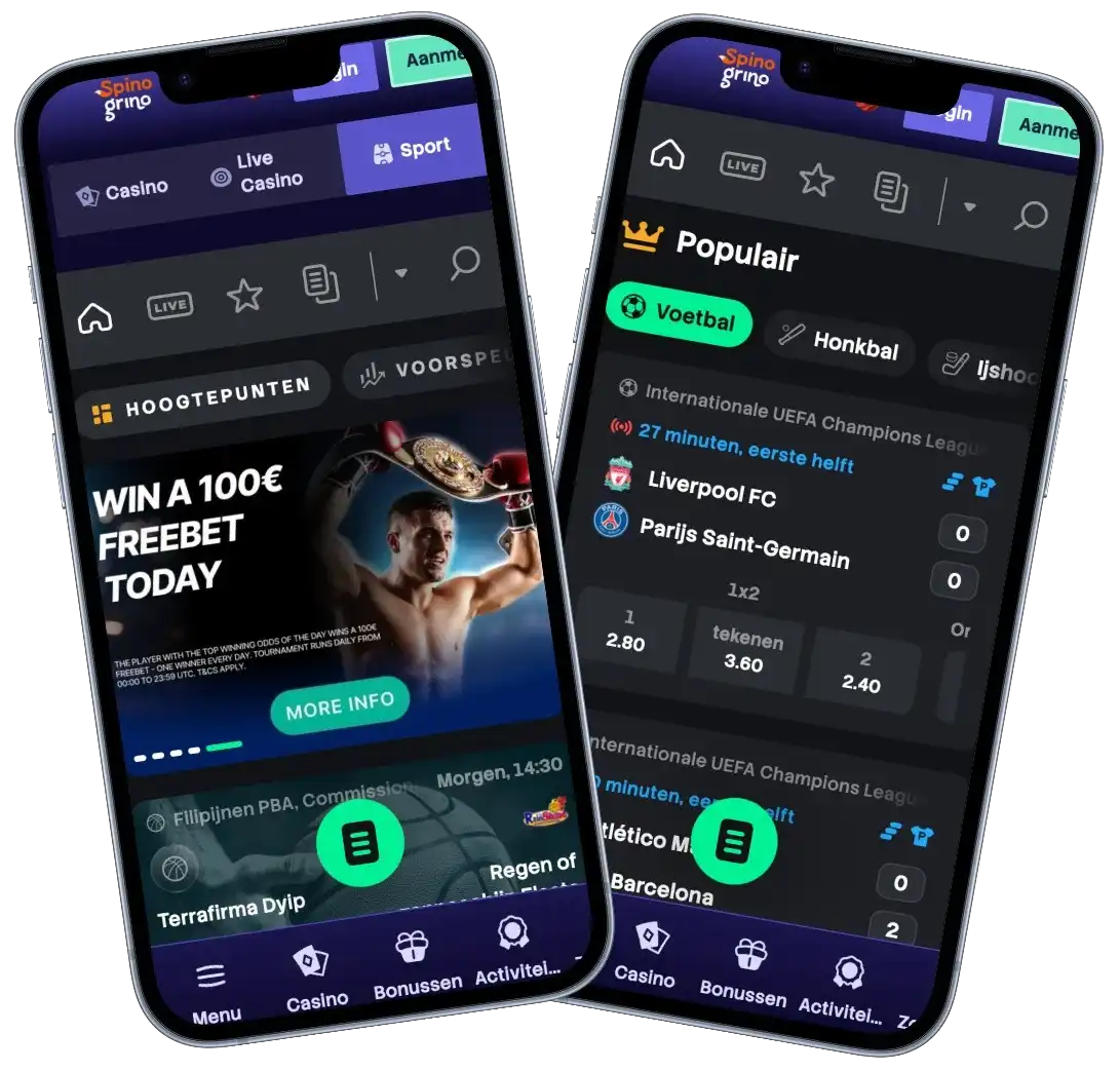 SpinoGrino Casino mobiele versie voor online gokken